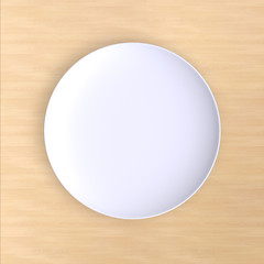 Empty plate. Isolated on color background. View from above.