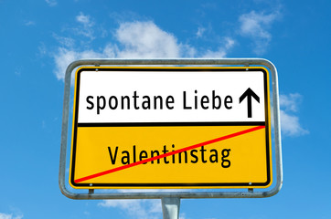 Obraz premium Valentinstag, spontane Liebe Schild