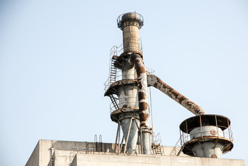 closeup view of storage tank in old coal-gas factory in Beijing,China
