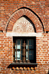 rose window   the castellanza  old   church   closed brick   tow