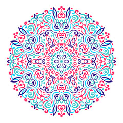 Abstract Flower Mandala. Decorative ethnic element for design.