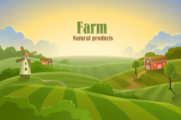 Farm flat landscape © juliars