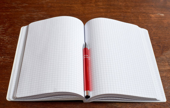 Copybook and red pen