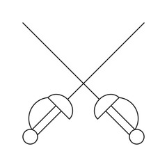 Cross swords thin line icon 