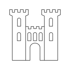 An old medieval stone gate thin line icon