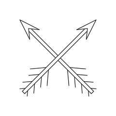 Cross arrows thin line icon