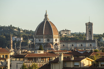 Toscana,Firenze,il duomo,e campanile di Giotto con panorama della città.