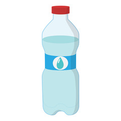 Plastic bottle of water cartoon icon