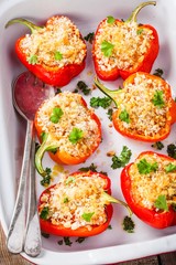 stuffed paprika with breadcrumbs and parsley