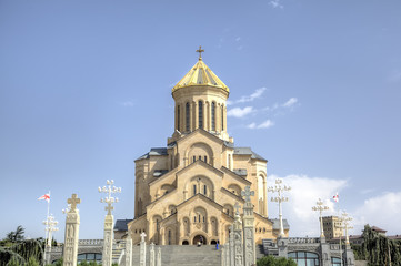 Fototapeta premium Holy Trinity Cathedral (Tsminda Sameba). Tbilisi, Georgia