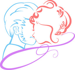 Valentine couple siluete