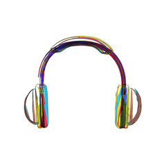 Headphones lines color easy editable