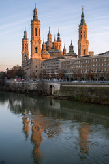 Fototapeta premium View of Basilica Pillar in Zaragoza , Spain.