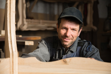 Portrait of a smiling carpenter