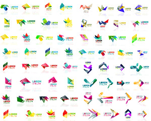 Fototapeta na wymiar Mega set of geometrical abstract logos