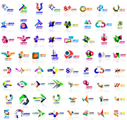 Mega set of geometrical abstract logos