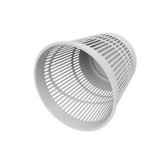 Empty trash bin isolated on white