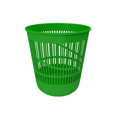 Empty trash bin isolated on white