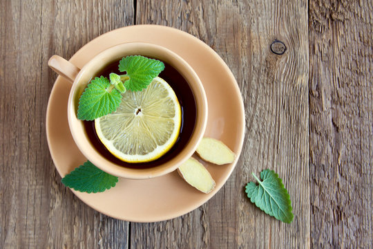 Tea With Lemon, Ginger And Mint