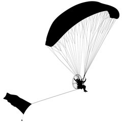 Paragliding , silhouette  vector illustration