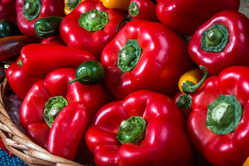 red peppers close up
