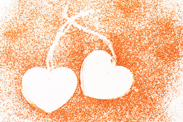 Traces of two hearts.