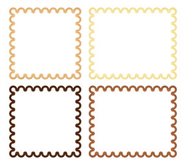 Set of 4 curl frame in shades of brown and beige