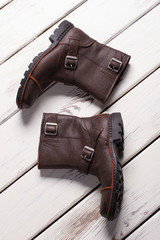 Leather men's boots.