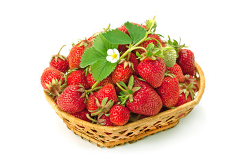 sweet, fragrant strawberries in a wicker basket