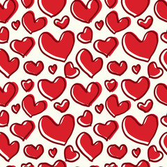 Obraz na płótnie Canvas Pattern red heart with a thick line