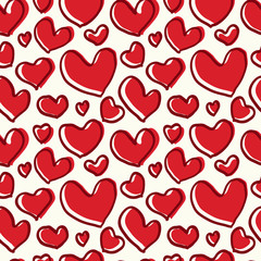 Pattern red heart with a thick line