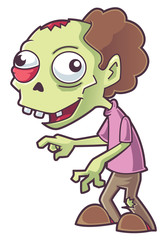 Illustration of a green zombie character