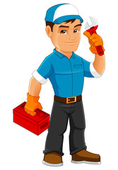 Illustration of a Handyman Mascot