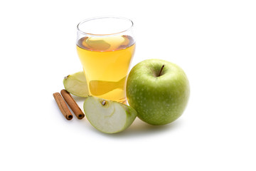 Fototapeta na wymiar Apple juice on white background