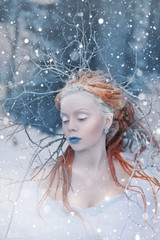 snow queen blue lips fantasy
