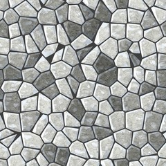 marble irregular stony mosaic seamless pattern texture background with black grout
