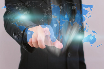 World map connected.Social network concept.globalization busines