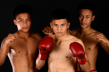 Group of  Real Muay Thai Boxer (Thailand Boxing)