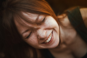 ginger smile woman freckles