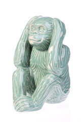 Fototapeta na wymiar ceramic monkey isolated
