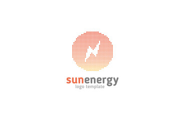 Solar energy logo design concept. Creative sign template.