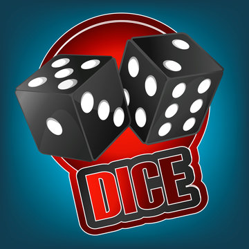 Vector illustration of two black dice