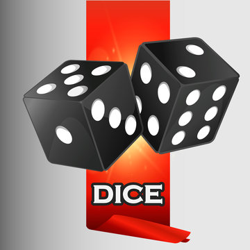 Vector illustration of two black dice