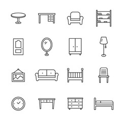Furniture Line Icons