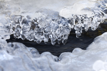 frozen creek close up