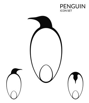 Penguin. Icon set