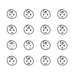 Set of hand drawn doodle smiles isolated on white background.
Different facial expressions.