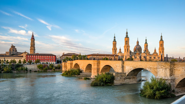 View of Basilica Pillar in Zaragoza , Spain.