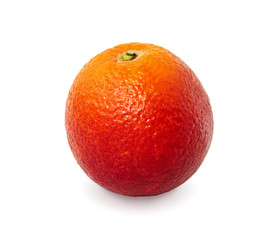 Red orange on white background with clipping path.