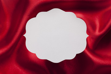 Blank label on red background